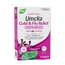 Nature's Way Cold+Flu Relief, Umcka, Shortens Period and Reduces Severity, Multi-Symptom Relief, Homeopathic, Phenylephrine Free, Non-Drowsy, Berry flavored, 20 Chewable Tablets (패키지 May Vary)