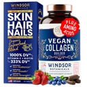 여성과 남성 보충제를위한 Vegan Collagen - 비타민 C, Biotin, Amino Acids Glycine, Lysine, Proline, 유기 과일 및 야채 분말 - 하루에 한 번 - 30 식물 기반 Collagen Boost 정제