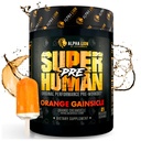 ALPHA LION Superhuman Pre Workout Powder, Beta Alanine, L-Taurine & Tri-Source Caffeine for Sustained Energy & Focus, Nitric Oxide & Citrulline for Pump (21 서빙, 오렌지 게인)