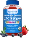 성인과 어린이를 위한 훌륭한 USDA Probiotic Gummies - 2.5 억 CFU (30 일) | 면역 지원 및 소화 건강 | 임상적으로 Studied DE111 - Bacillus subtilis