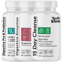 청소년 & 토닉 15 일 콜론 클렌징 다이제스트 효소 Pre & Probiotics | Digestion, Belly Bloat, Break Down Food, Gut Health and Regularity, 여성 및 남성 150 알약