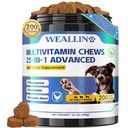 개 비타민 - 25-in-1 개 비타민과 보충제 Glucosamine Probiotics Omega-3 Puppy Multivitamin는 코트, 하트, HIPS 및 관절, 소화 및 면역 체계 200pcs를 위해 Chewable