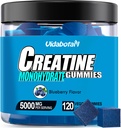 Creatine Monohydrate Gummies for Men & Women-5g of Creatine Monohydrate / 서빙 증가 강도 및 근육 구축,Sugar Free,Vegan, Blueberry 맛, 120 카운트, B571
