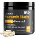 NAD 보충 - 니코틴 아미드 Riboside (NR) 및 Resveratrol Quercetin 900mg 셀룰러 수리를위한 순수 유기 NAD 플러스 건강한 노화 뇌 기능, 80 캡슐