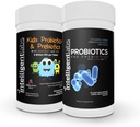 아이 Probiotics의 2 묶음 지능형 연구소 (Sunfiber 및 FOS가있는 6 억 CFU) + 성인 프로바이오틱스 (50 억 CFU, 10 Strains), 냉동 필요 없음, 병 당 2 개월 공급
