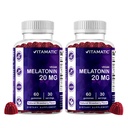 성인을 위한 비공식 Melatonin 20mg Gummies, 30의 서빙 - 60의 조사 - 보충 (포장의 2)를 형성하는 Non-Habit