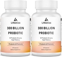 300 억 CFU Probiotics - 여성과 남성을위한 Probiotics, 12 Probiotic Strains Plus Prebiotic, 전반적인 다이제스트 및 Gut 건강, 면역 지원, 선반 안정 - 120 캡슐