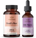 HERBAMA Goat의 Rue와 밀크 이틀 키트 - 1200 mg의 묶음 Goat의 Rue 캡슐 & 우유 Thistle Liver Detox Drops 2 fl oz - Vegan, Non-GMO, Sugar & Alcohol-Free - 2 Pack