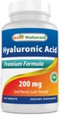 최고의 자연 Hyaluronic 산 200 mg 120 정제 (Non-GMO, 글루텐 무료) - Youthful 건강한 피부 & 건강한 합동 기능을 승진시킵니다 (120의 조사 1))