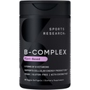Sports Research® Vitamin B-Complex - 메틸을 입힌 B12 & Folate를 가진 B 비타민의 가득 차있는 스펙트럼 - 글루텐 자유로운 · 식물 기초 · 비 GMO · Vegan-Friendly 공식 - 60 Veggie Softgels