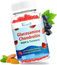 Turmeric & MSM, Boswellia -Joint 지원 보충교재를 가진 높은 생물 유효한 글루코사민 Chondroitin Gummies - 연산 지원, 융통성 & 힘 - 60 Gummies
