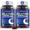 성인을위한 Maennyliy Melatonin 20mg Gummies - 설탕 무료 Melatonin Gummies L-Theanine, Magnesium, Ashwagandha, Turmeric, D3 및 아연 - Non-Habit 성형