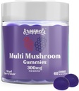 Droppels 멀티 버섯 구미 | Vegan, Pectin-Based & Non-GMO | Maitake, Shiitake, Turkey Tail, Chaga, Reishi & Lion's Mane Supplement | 혼합된 버클 맛, 60 개
