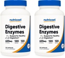 Nutricost 소화 효소 620mg, 120 Veggie 캡슐 (2 병) - 완전한 소화 효소 보충교재