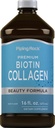 Piping Rock Liquid Collagen and Biotin 16 fl oz | 프리미엄 뷰티 포뮬레이션 | 유형 1 및 3 | 베리 맛 | 비 GMO 및 글루텐 무료