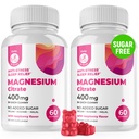 Magnesium Gummies Sugar-Free - 어린이용 Calm Magnesium Supplement, 편안한 수면, 슈가프리 마그네슘 시트레이트 Gummies for Kids & Adults (120 카운트)