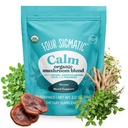 4 Sigmatic Calm Mushroom Blend | Adaptogen Supplement with Ashwagandha, Reishi, Tulsi, Cordyceps, Chaga, Rose HIPS 및 기타 | 천연 스트레스 완화 및 면역 지원 보충교재 | 30 인분