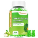 240MG Ginkgo Biloba Gummies Ginseng과 마그네슘, Ginko Biloba는 성인, 60 Cts를 위한 뇌 초점, 계류 및 기억을 위한 Gummies를 보충합니다
