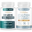 칼슘 D-Glucarate & 400mg DIM 보충 강화 된 에스트로겐 호르몬 균형 | Vegan Gluten 무료 CDG 보충 (90 서빙) 추가 강도 DIM (90 서빙)