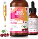 여성 드롭을위한 철 보충 : 비타민 C B12 및 Folic Acid Gentle Absorption Energy Support Non-Constipating Formula Vegan Sugar-Free Drop과 액체 철 보충