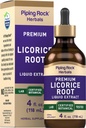Piping Rock Licorice Root Extract Tincture | 4 Fl Oz | 액체 허브 드롭 | 채식 보충교재 | 알코올 무료 | 비 GMO, 글루텐 프리