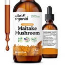 야생 & 유기 Maitake 버섯 드롭 - 면역 지원을위한 액체 버섯 보충 - Maitake Extract Tincture - Vegan, Sugar & Alcohol-Free - 2 fl oz