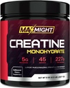 크레아틴 Monohydrate 분말, Micronized, 서빙 당 5g, Unflavored & 높게 수용성, 충전물 없음, 남자 & 여자를 위한 근육 & 강화 성과를 건축하십시오, 45의 서빙