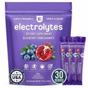 Keppi Electrolytes Powder Packets - 블루 베리 석류 30 서빙 - 칼륨, 마그네슘, 나트륨 - Keto, Vegan, Fasting-Friendly, Zero Calorie Hydration Packets와 설탕 히스 보충 없음