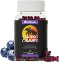 Tanning Gummies, 성인 여성 & 남자를 위한 탠닝 보충교재, 피부 건강 & 염색, 비 GMO, Vegan, Blueberry 풍미, 60 Gummies를 위한 매일 탠닝 Gummies