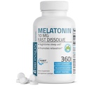 Bronson Melatonin 10 MG 빠른 용해 Peppermint 정제, Relaxation 촉진, 360 Chewable 채식 Lozenges