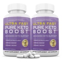 Justified Laboratories (2 팩 매우 빠른 순수한 Keto Boost 알약 1275MG 새로운 & 개량한 공식은 사과 Cider Vinegar 여분 처녀 올리브 기름 분말 녹차 잎 120의 캡슐을 포함합니다