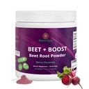 Beet + Boost Organic Beet Root Powder - Acai, Stevia, 비타민 C, Micro Ingredients Beet Juice Powder, Athletics, Vegan, Non-GMO를위한 사전 운동을 가진 Berry 맛있는 Beetroot 분말