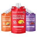 디자이너 Wellness Protein Smoothie, Real Fruit, 12g Protein, Low Carb, Zero는 설탕, 글루텐 프리, 비 GMO, 인공 색소 또는 향료, 다양성 팩, 12 카운트를 추가했습니다.