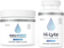 Hi-Lyte Keto K1000 Electrolyte Powder | 하이드로션 파우더 음료 믹스 | 원시 미네랄 맛, 스테비아 | 50 인분 | Plus Electrolyte Replacement Capsules for Rapid Rehydration