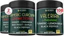 번들 7in1 Turmeric Curcumin & 5in1 Valerian 뿌리 보충 - 소화, 심장 건강, 면역 및 휴식 지원
