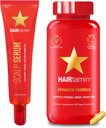 HAIRtamin Advanced Hair & Scalp Serum Pack | 헤어, 스킨, 네일 성장에 대한 모든 자연 Vegan Biotin 캡슐 및 혈청 샘플
