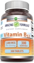 Amazing Formulas Vitamin B12 Supplement | 1000 Mcg per 서빙 | 타블렛 | Non-GMO | 글루텐 프리 | 미국 (1 팩, 300 개)