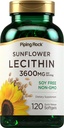 Piping Rock Sunflower Lecithin Softgel 캡슐 | 3600 mg | 120 조사 | 인스phatidylcholine의 풍부한 | Soy Free, Non-GMO, 글루텐 프리