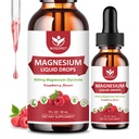 (2 팩) 마그네슘 글리세라이드 액체 드롭 및 타우 레이트 - D3, GABA, L-theanine, Cognition, 근육 및 초점, 라즈베리 맛 - 30mL와 높은 흡수 1000mg 액체 마그네슘 복합체