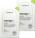 Asprega 30CT - Probiotic + Prebiotic Supplement | 17 Strains, 35 Billion CFU | 지연 릴리즈 | Saccharomyces Boulardii | 남성용| ScimeraMD, 2-Pack