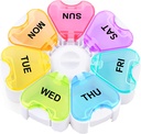큰 주간 알약 주최자, Gelibo Push Open Button Pill Box 7 Day, 쉽게 Pill Case를 엽니 다, 매일 의학 주최자, 여행 알약 컨테이너, 약물에 대한 비타민 홀더, 보충제, 물고기 기름