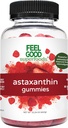 FeelGood Superfoods Astaxanthin 보충교재, 피부와 눈 건강을 위한 6mg 산화 방지제 Gummies, 베리 풍미, Vegan, 비 GMO, 60 조사
