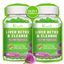 Liver Cleanse Detox Repair Gummies, Artichoke, Liver Support, Vegan & Non-GMO, Gelatin-Free, Apple 풍미 120ct에 대한 Dandelion과 우유 이틀 구미