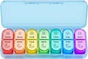 Weekly Pill 주최자 2 Times a Day - AM PM Pill 주최자 7 Daily Color-Coded Small Cases, Morning 및 Night Travel Pill Cases for Vitamins, Medicine 및 보충제