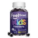 훌륭한 비타민 Co. Elderberry Gummies for Kids | 면역 지원 | 자연적인 항산화 면역 부스터 | 비타민 C와 아연 | 글루텐 프리 & 채식 | 90 Gummies