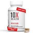 10X 건강 초점 Rhodiola Rosea - 기억과 초점을위한 뇌 보조제 - 60 캡슐 초점 보충, Ginkgo Biloba, Huperzine A - Ginkgo Biloba 캡슐과 뇌 건강을 위한 기억 보충