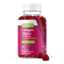 Viteey Collagen Gummies with Biotin Gummies for Hair Skin and Nails Vitamins - Biotin and Collagen Supplements for Women & Men - Vegan, 글루텐 - 무료 60 개