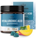 HERBAMA Hyaluronic 산 Gummies - 250mg 머리, 피부 & 못 지원을 위한 순수한 Hyaluronic 산 - 채식주의자, 비 GMO 피부 탄력성 보충교재 - 60 Pectin 근거한 망고 잎 모양 Chews