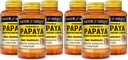 MASON NATURAL Papaya Digestive Enzyme Complex - 건강한 소화 기능, Nutrient Absorption, Peach 풍미, 100 Chewables (6의 포장)를 승진시킵니다