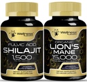 WELLNESS LABSRX 사자 Mane 보충 캡슐 Shilajit Himalayan 캡슐 | 번들